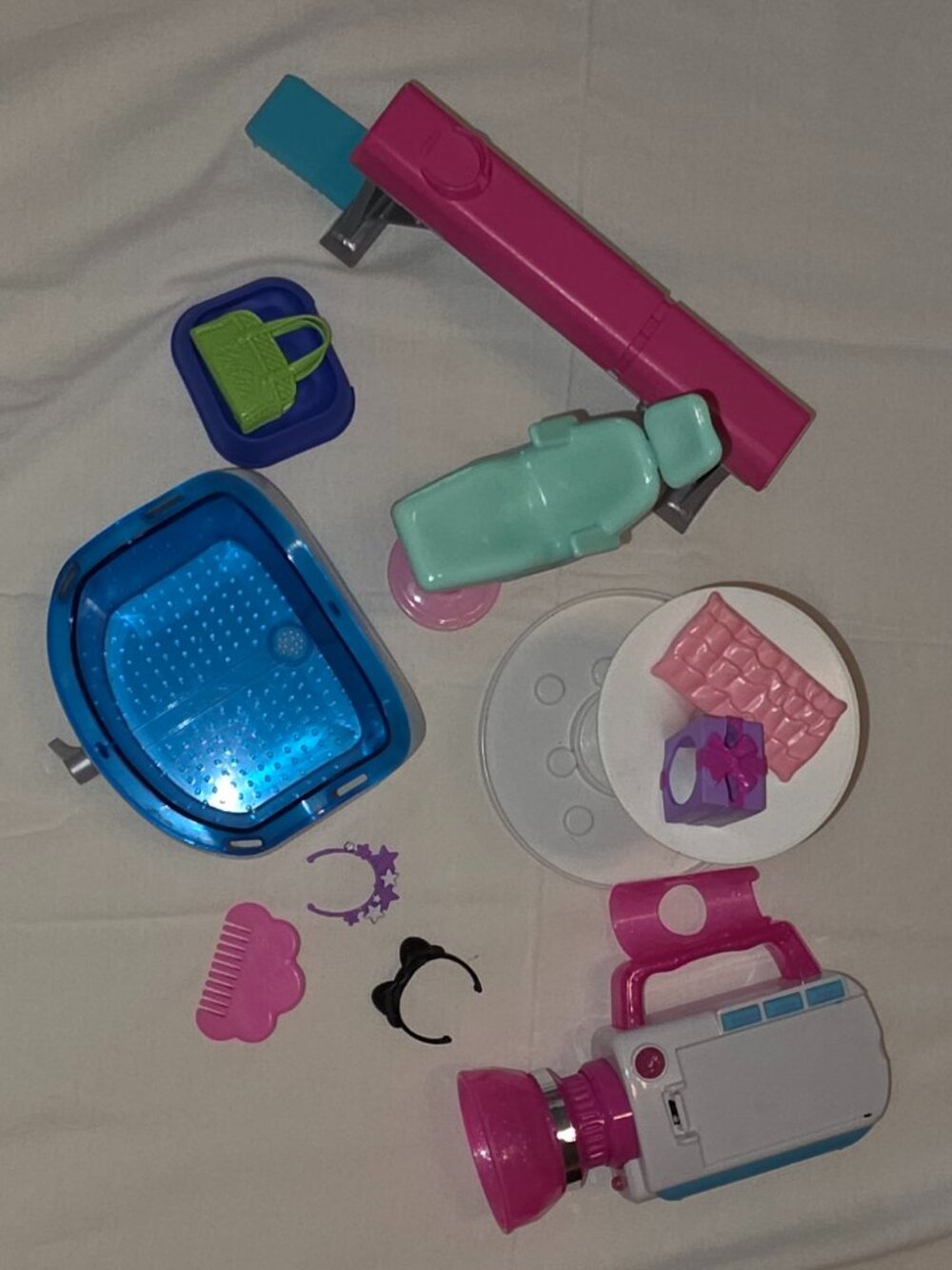 Barbie Accessories Lot Random Toy Red Carpet Ready Spa Play Set Video Camera Bag